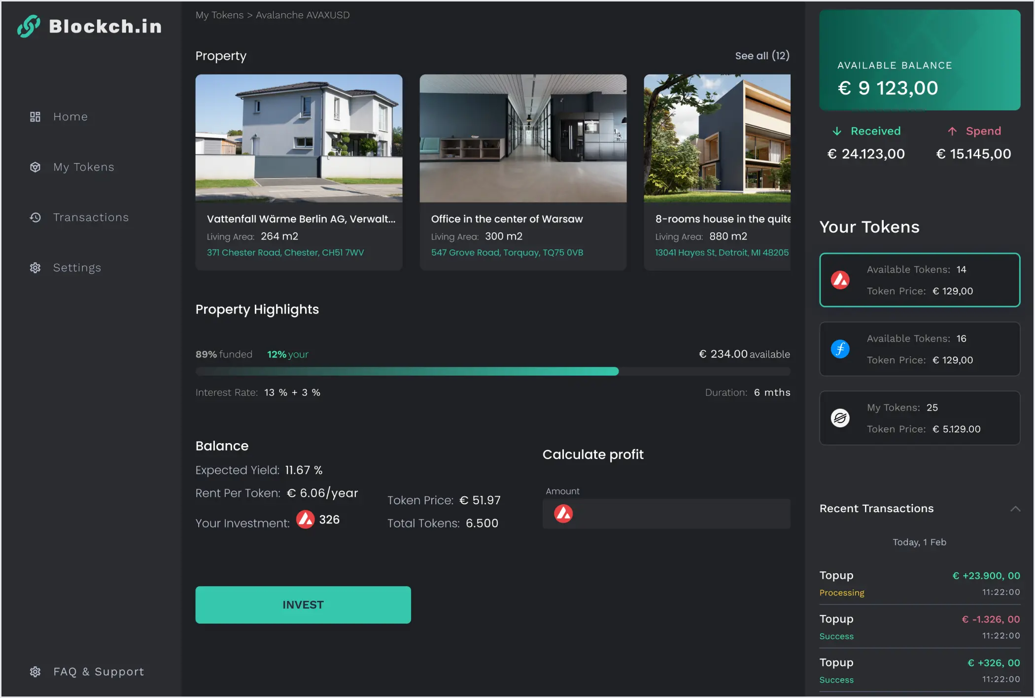 Real estate tokenization platform